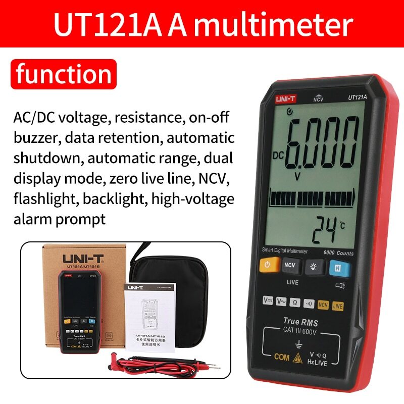 UNI-T UT122 Smart TRMS Multimeter NCV LIVE Dual Display Voltage Tester