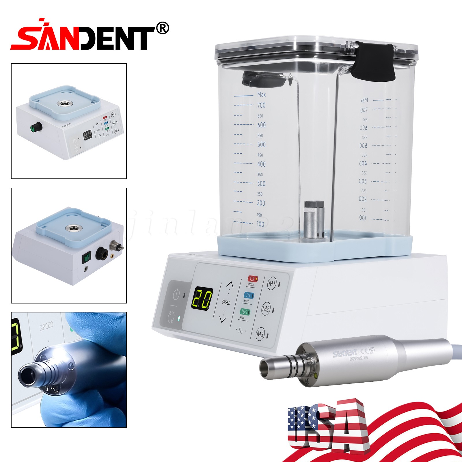 Dental LED Brushless Electric Micro Motor with Water Tank For Practice E-Type