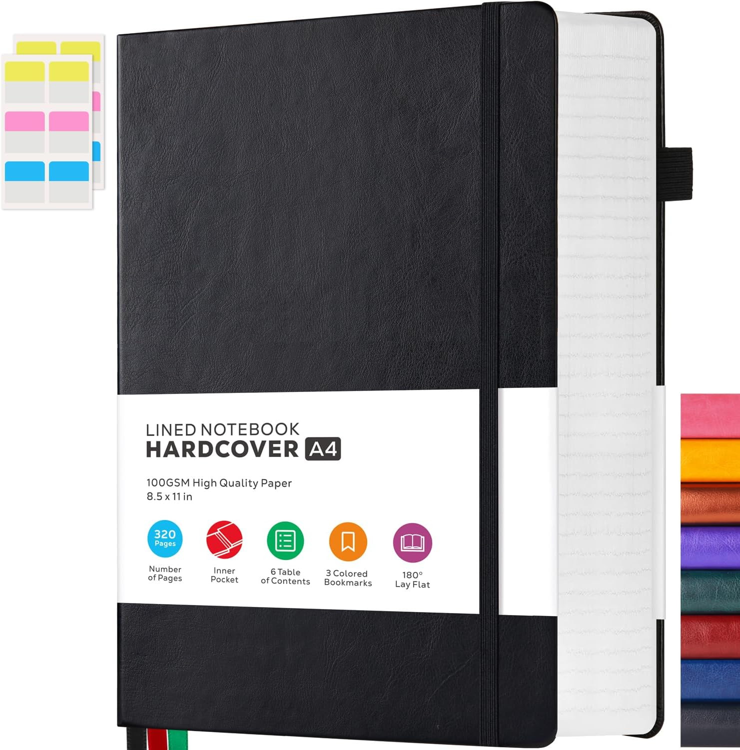 Hardcover Lined Notebook Journal for Writing, 320 Pages Leather Thick College Ru