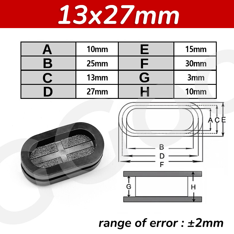 Oval Blanking Rubber Grommet Firewall Blind Hole Plug Electrical Wiring Gasket