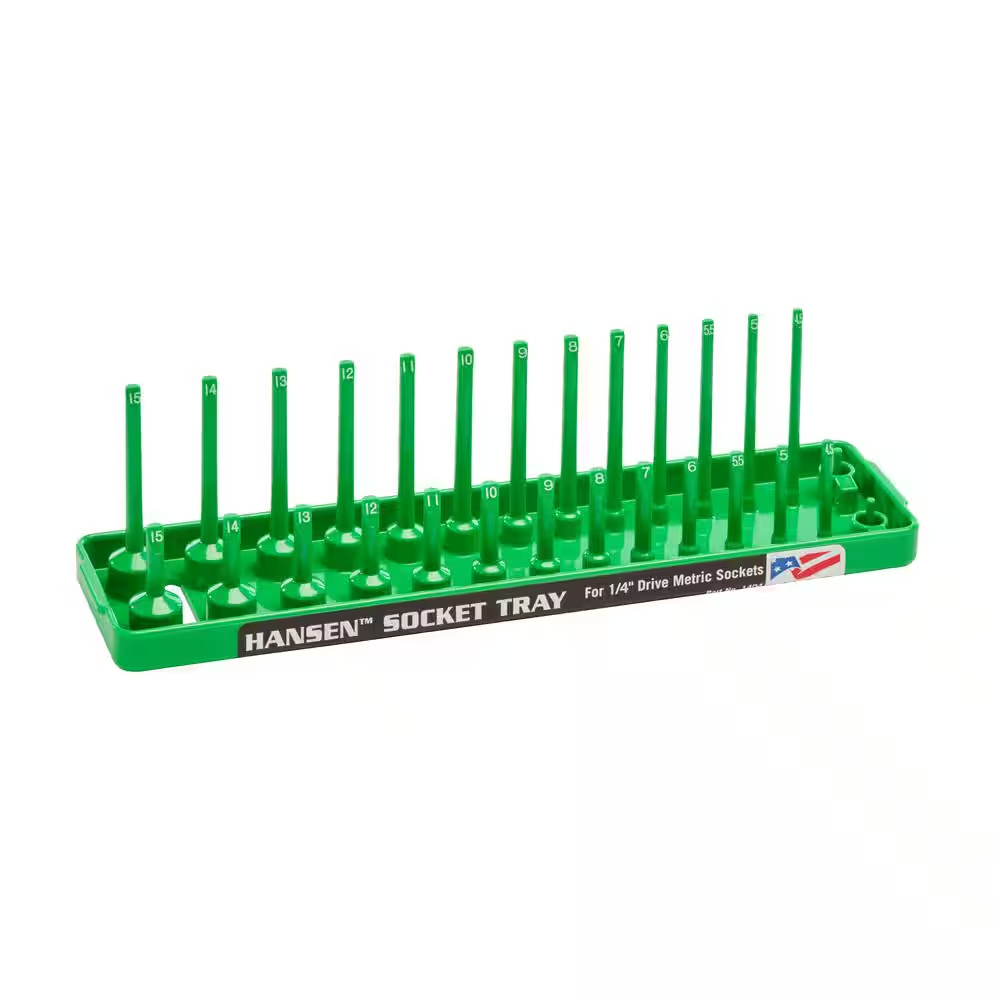 3-Row Socket Holder in Green 1/4 In. Drive Metric