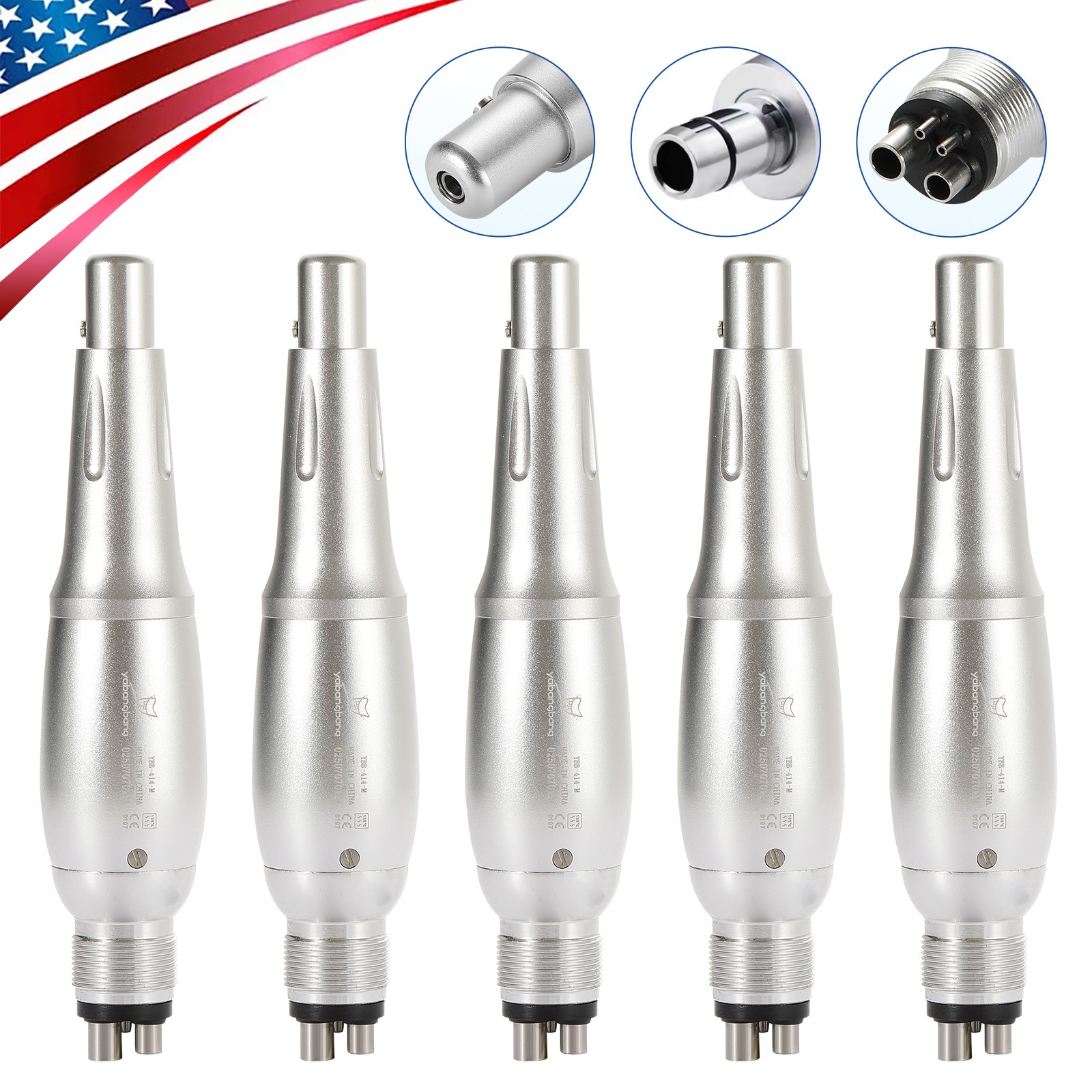 1-5* Dental Hygiene Prophy Handpiece Air Motor 4Holes 4:1 Nose Cone 360°Swivel