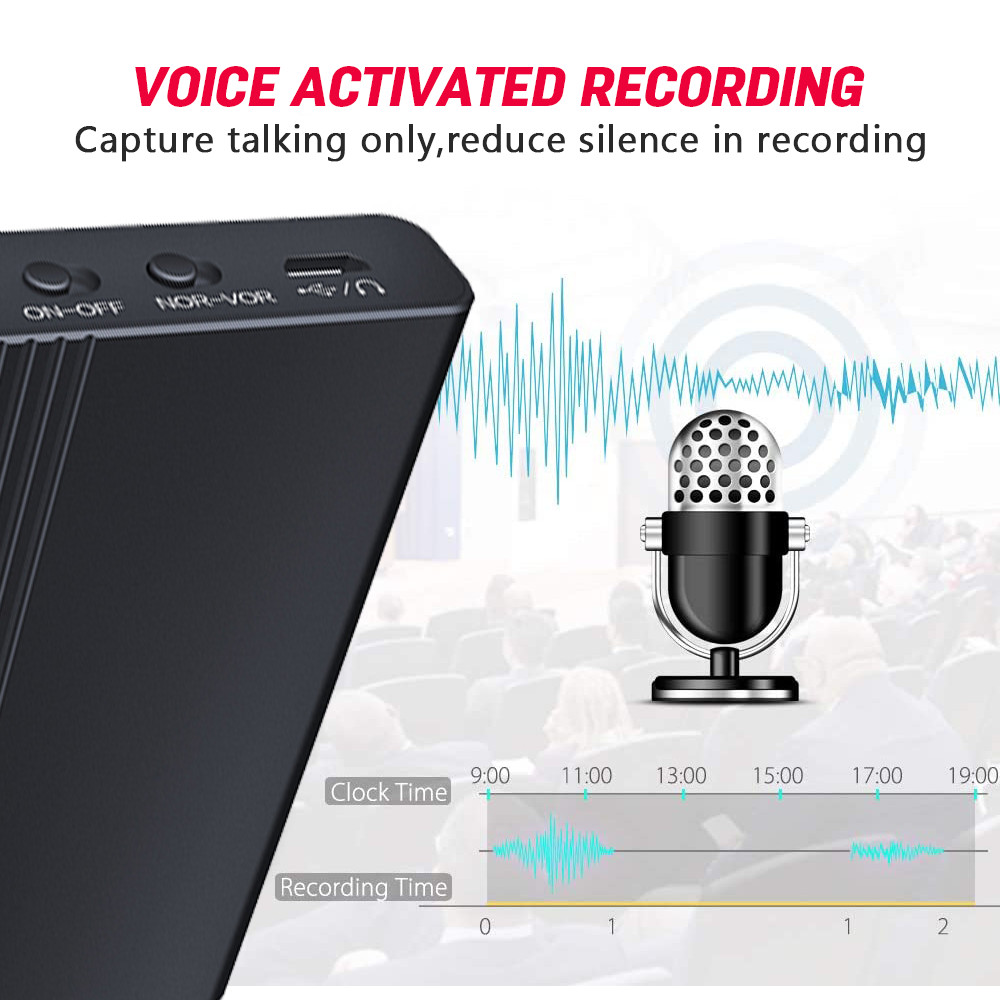 Mini Spy Hidden Voice Activated Recorder Digital Audio Magnetic Recording Device