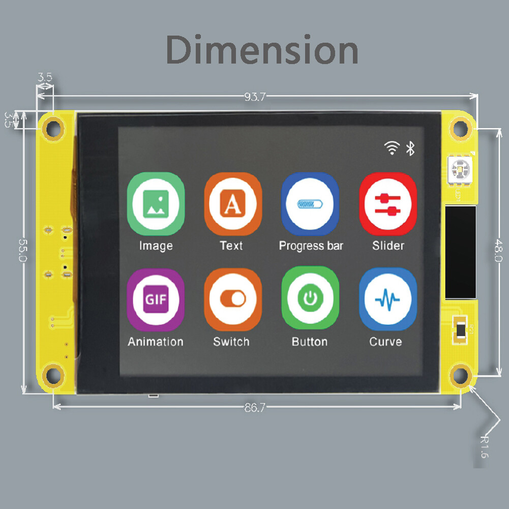 3.2″ inch ESP-WROOM-32 TFT LCD ESP32-2432S032C-I IPS Display Touchscreen ST7789
