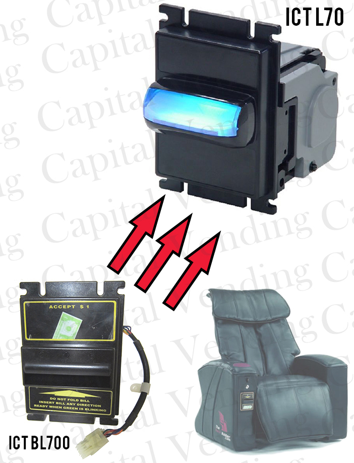 ICT L70 Validator – Upgrade Replacement for Bill Operated Massage Chair $1- $20