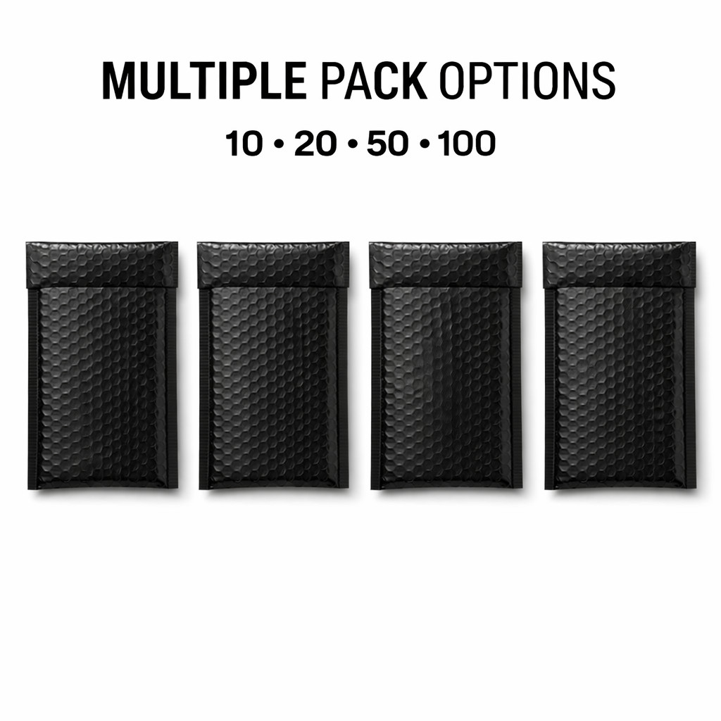 200 Pack Black Poly Bubble Mailers #000 4×8 Water Resistant Padded Envelopes