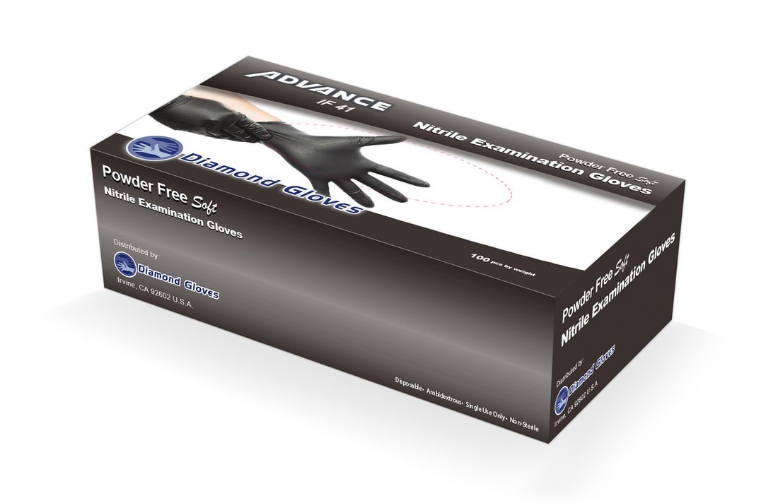 Black Nitrile Work & Tattoo Gloves 4.0-4.5 Mil Powder Free Latex Free 100pcs