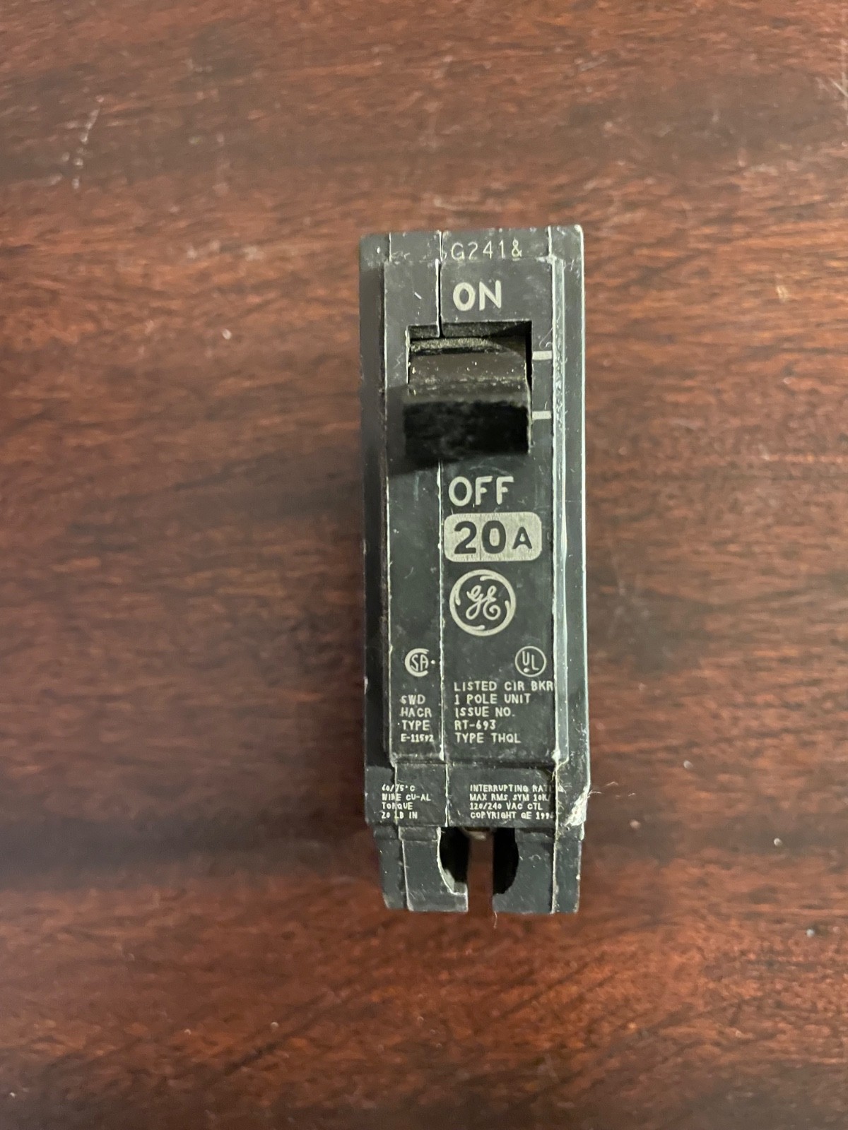 New (Other) – GE General Electric THQL1120 20-Amp 1-Pole 120/240VAC Breaker