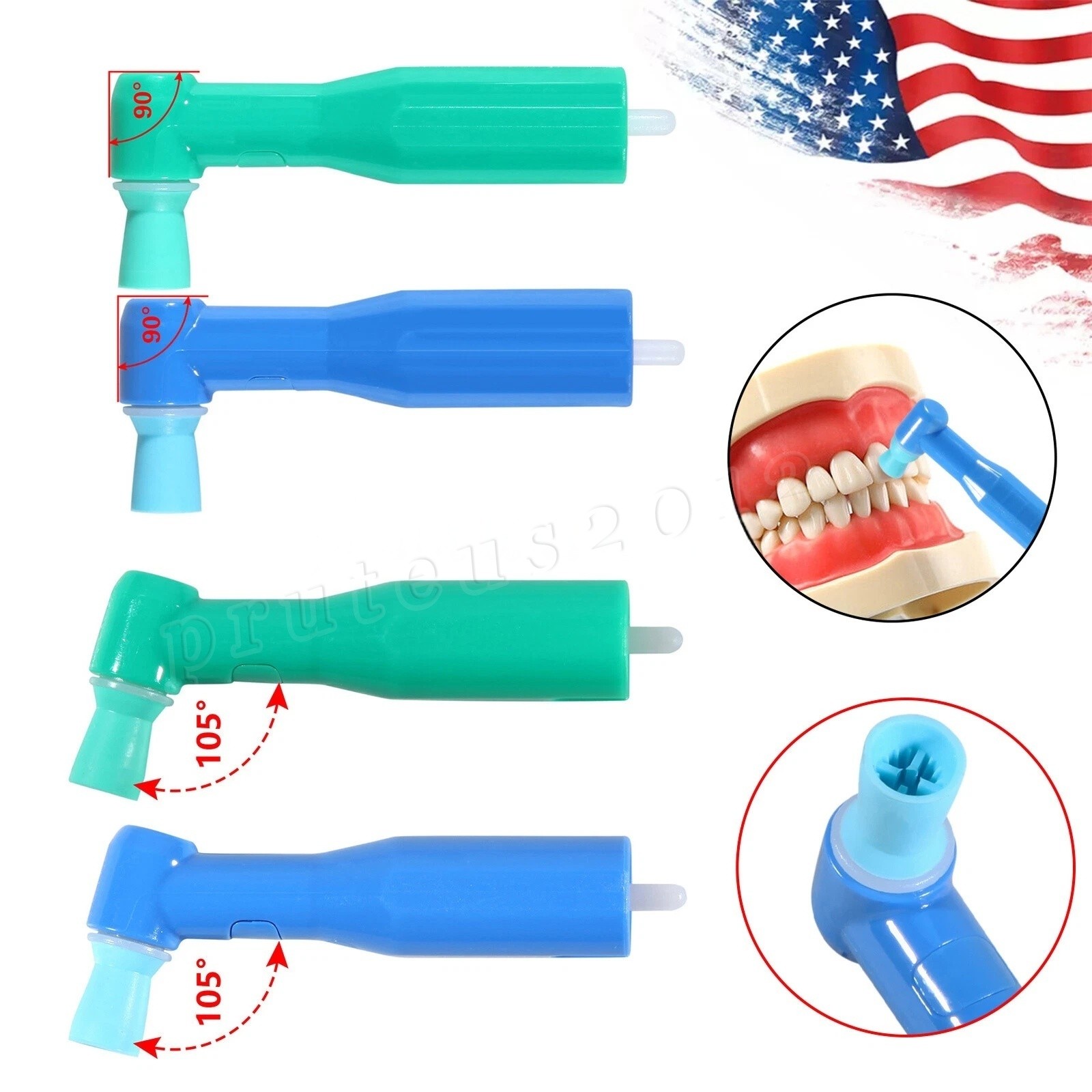 100 500/pk Copas desechables de ángulo de profilaxis dental Taza Suave y Firme