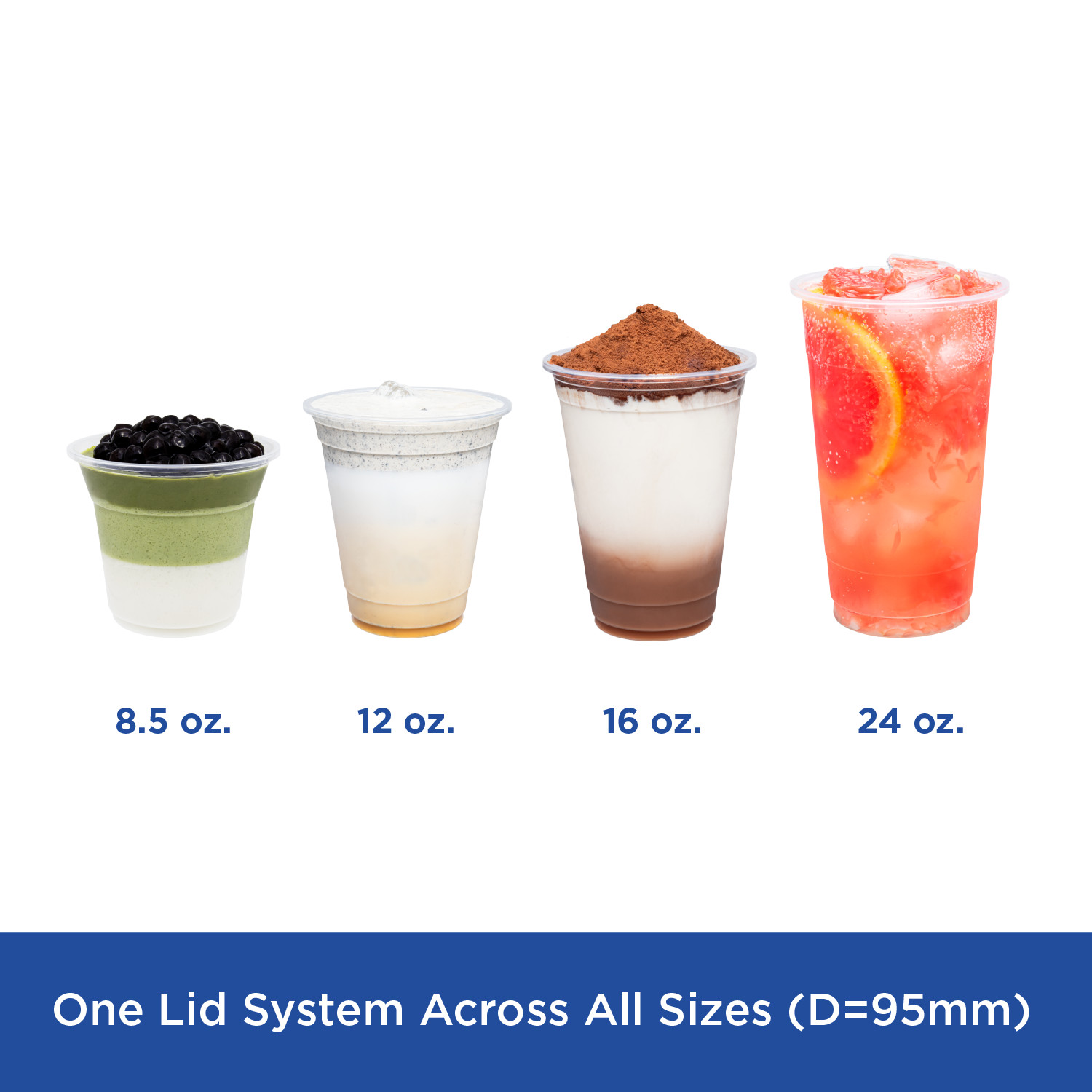 Karat 24oz PP Plastic U-Rim Cold Cups (95mm) – 1,000 ct, C1012 (Karat)