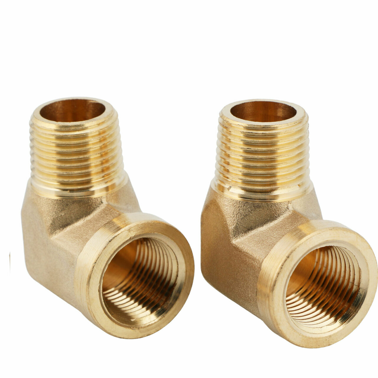 U.S. Solid 90 Degree Elbow Brass Fitting NPT 1/4″ Male x 1/4″ Female, 2pcs