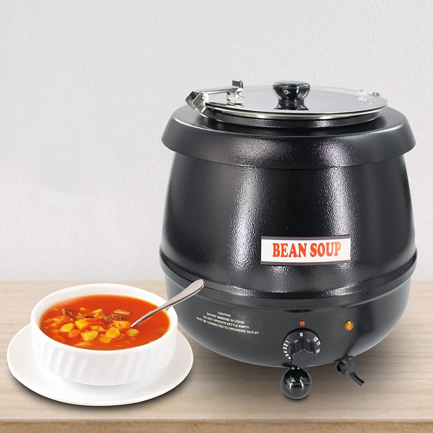 Hakka 11 Qt Soup Warmer Countertop Food Kettle Commercial Electric Sauces Pot