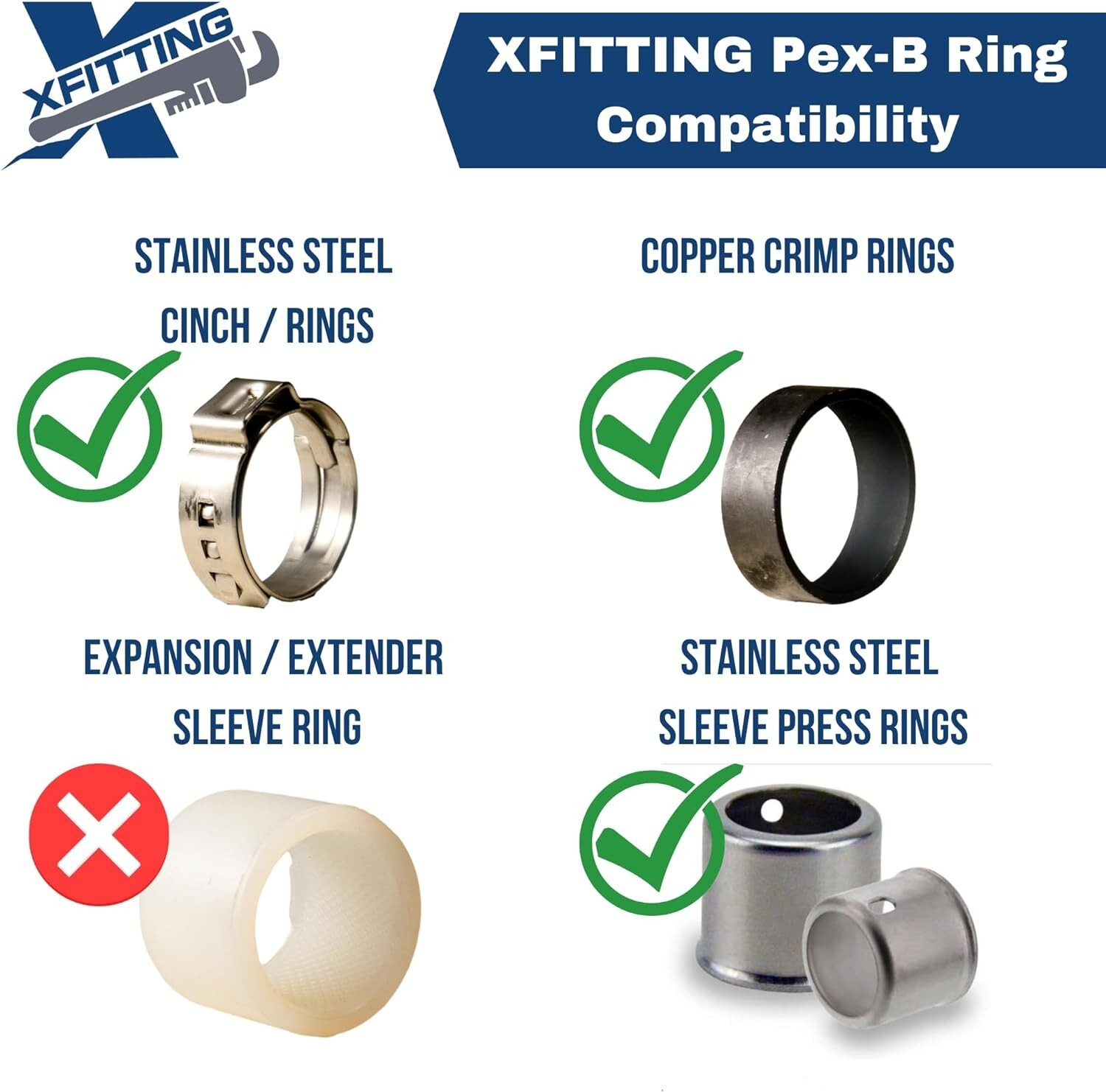 100 Pcs. 1/2″ Pex Copper Ring, 1/2 Inch Pex Ring, Pex B Crimp Ring Lead Free