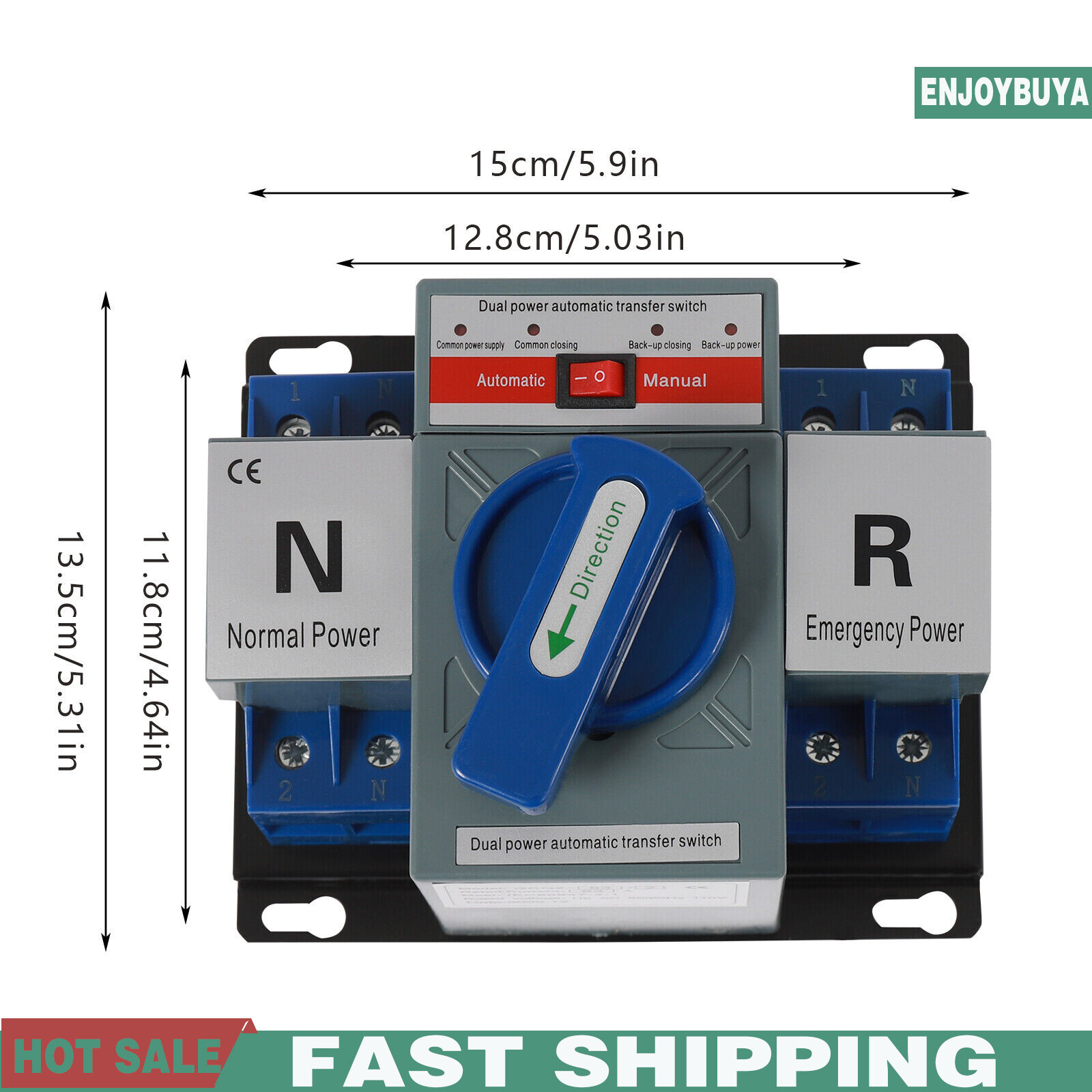 AC110V 2P 63A Mini Dual Power Automatic Transfer Switch Toggle Control Converts