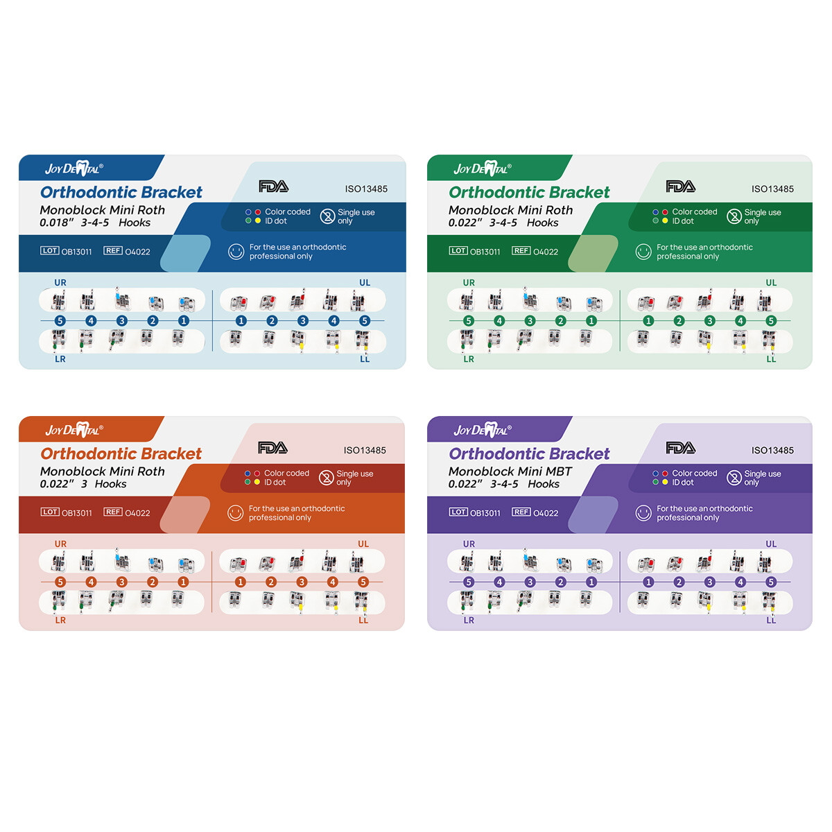 Dental Orthodontic Metal Brackets Braces Mini Roth/MBT 022/018 Hooks 3/345