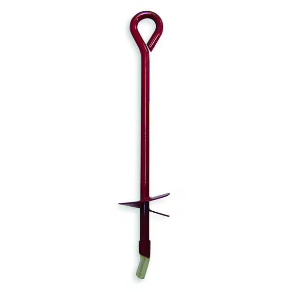 Manufacturer Varies 3 in Dia x 30 in L Screw-In Earth Anchor, Steel, Painted Red
