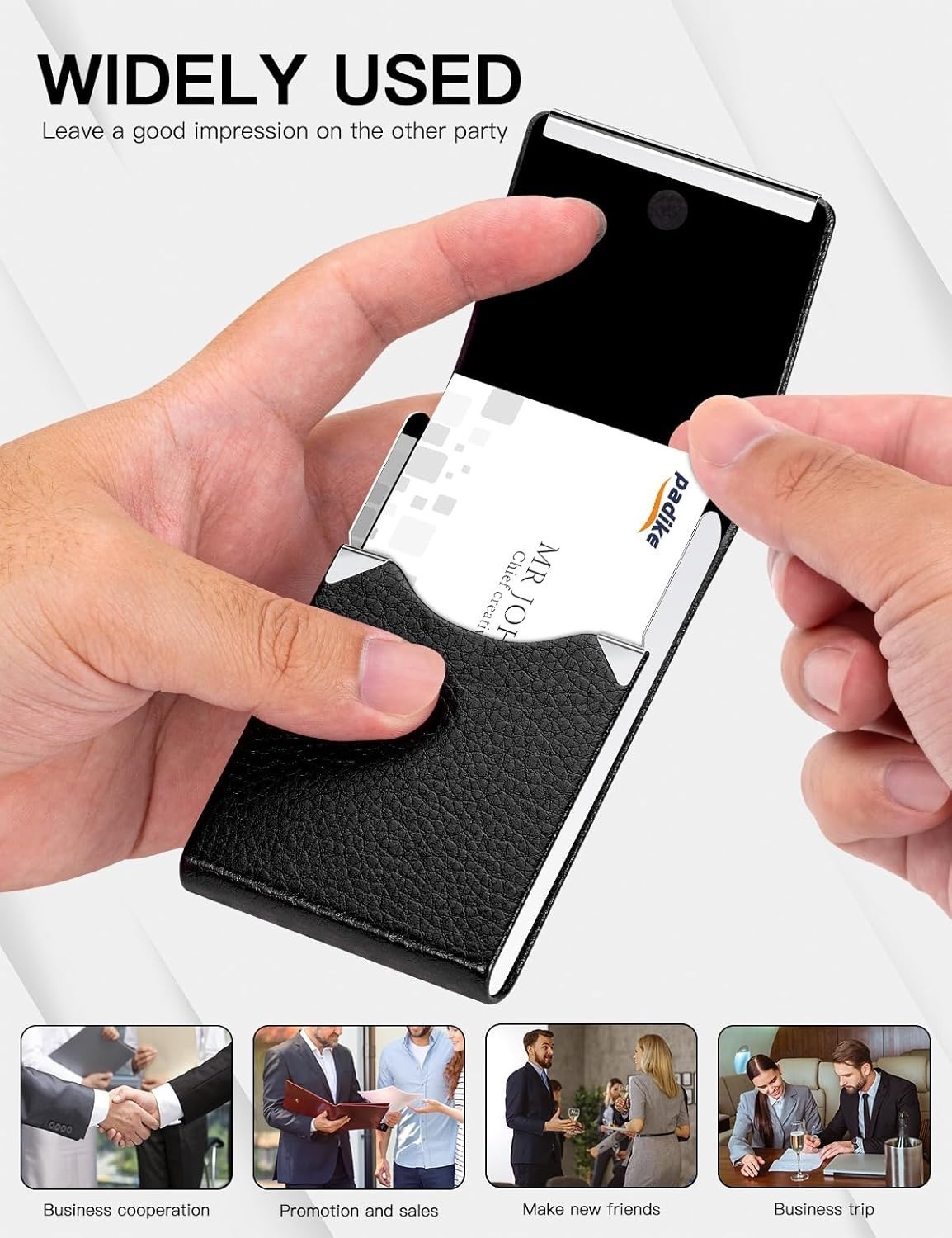Professional Business Card Holder PU Leather Business Card Case Name Card Holder