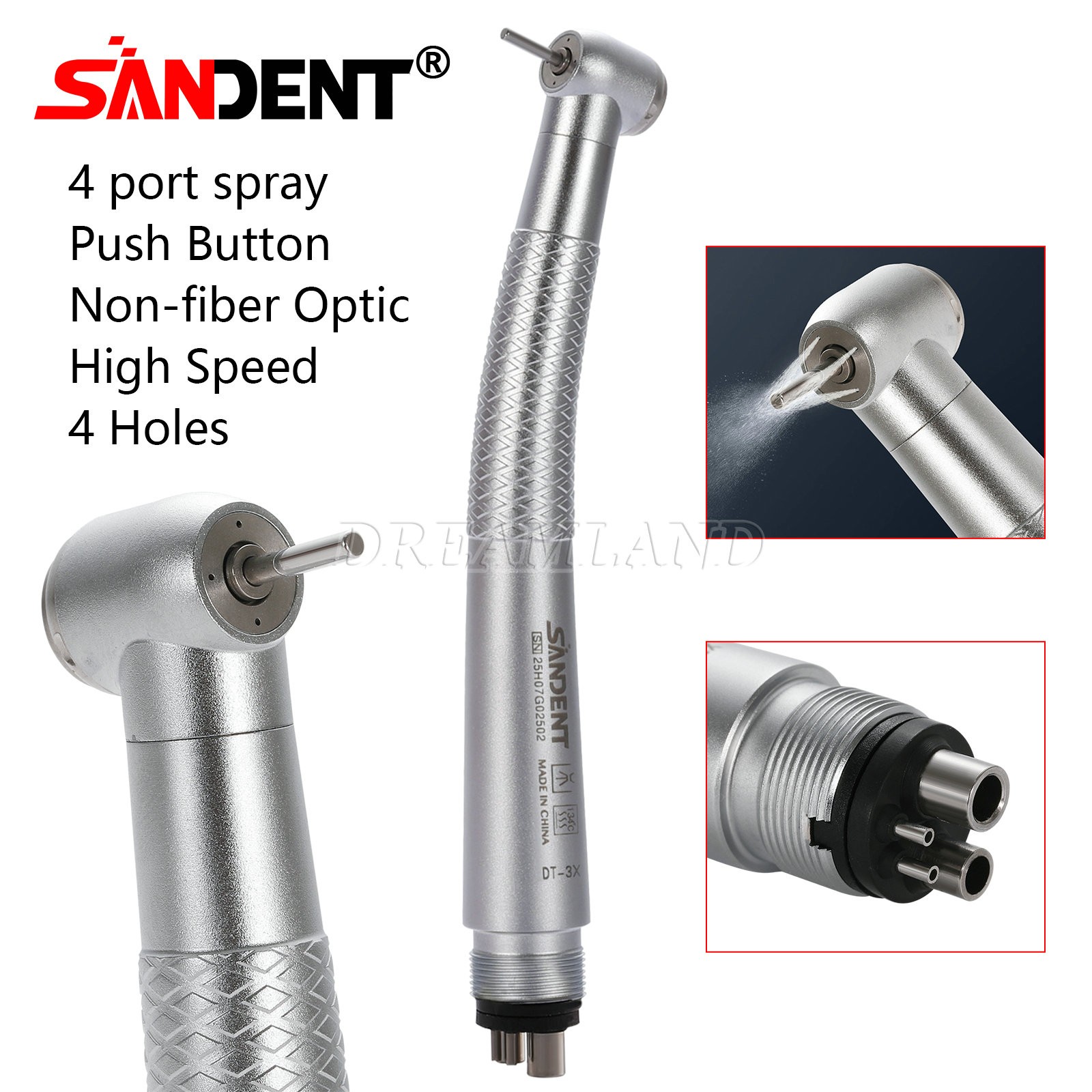 SANDENT High Speed Handpiece 4 Hole 2 Holes Push Button Turbine Y1BA4