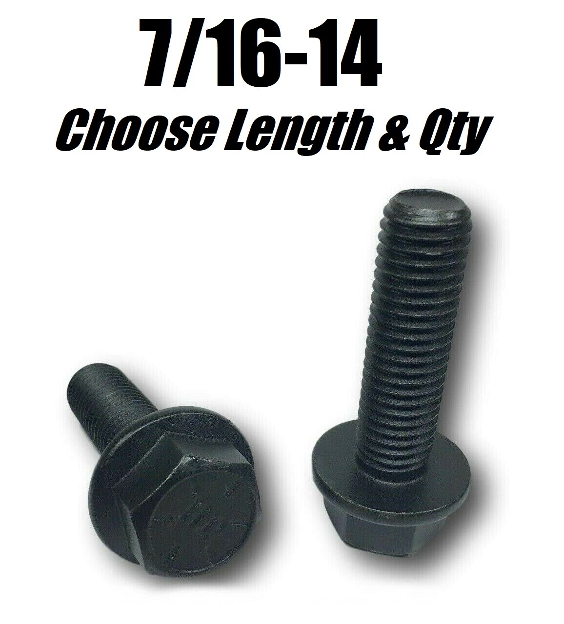 7/16-14 Grade 8 Flange Frame Bolt Black Phosphate & Oil (All Sizes & Qty’s 7/16″