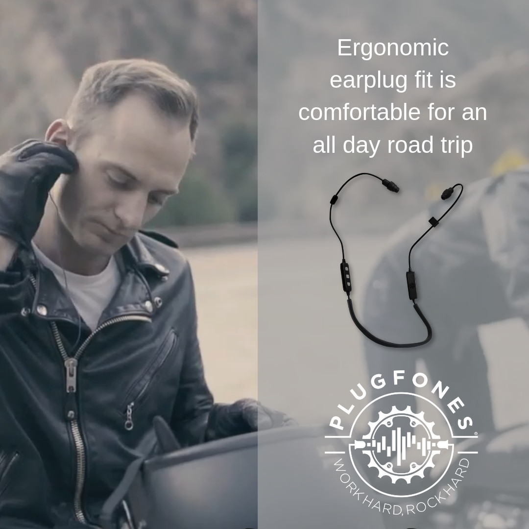 Plugfones Liberate 2.0 Wireless Bluetooth Earplug, Earbuds for Motorcycle Riders