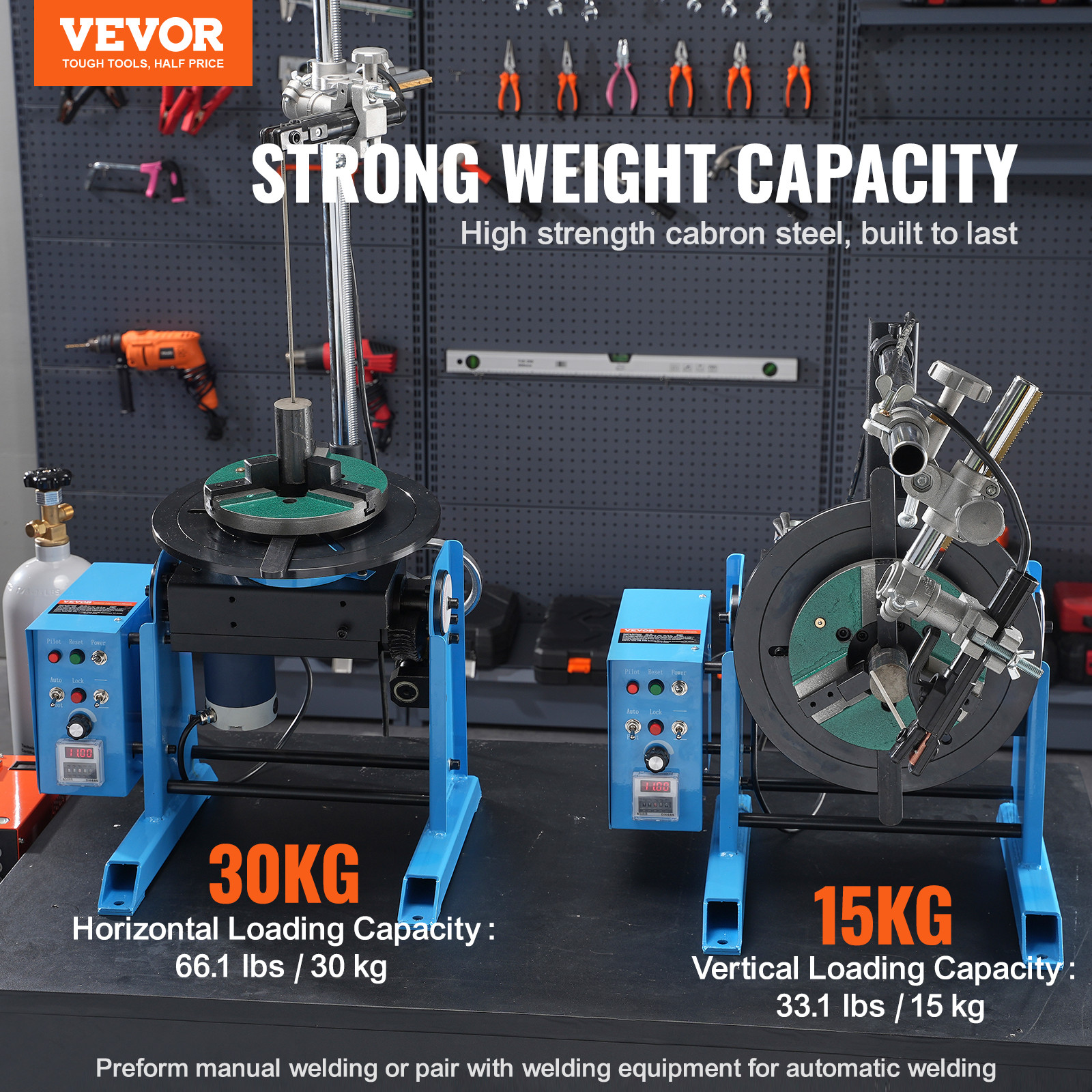 VEVOR 30KG Rotary Welding Positioner 0-90° Positioning Turntable Table 1-12RPM