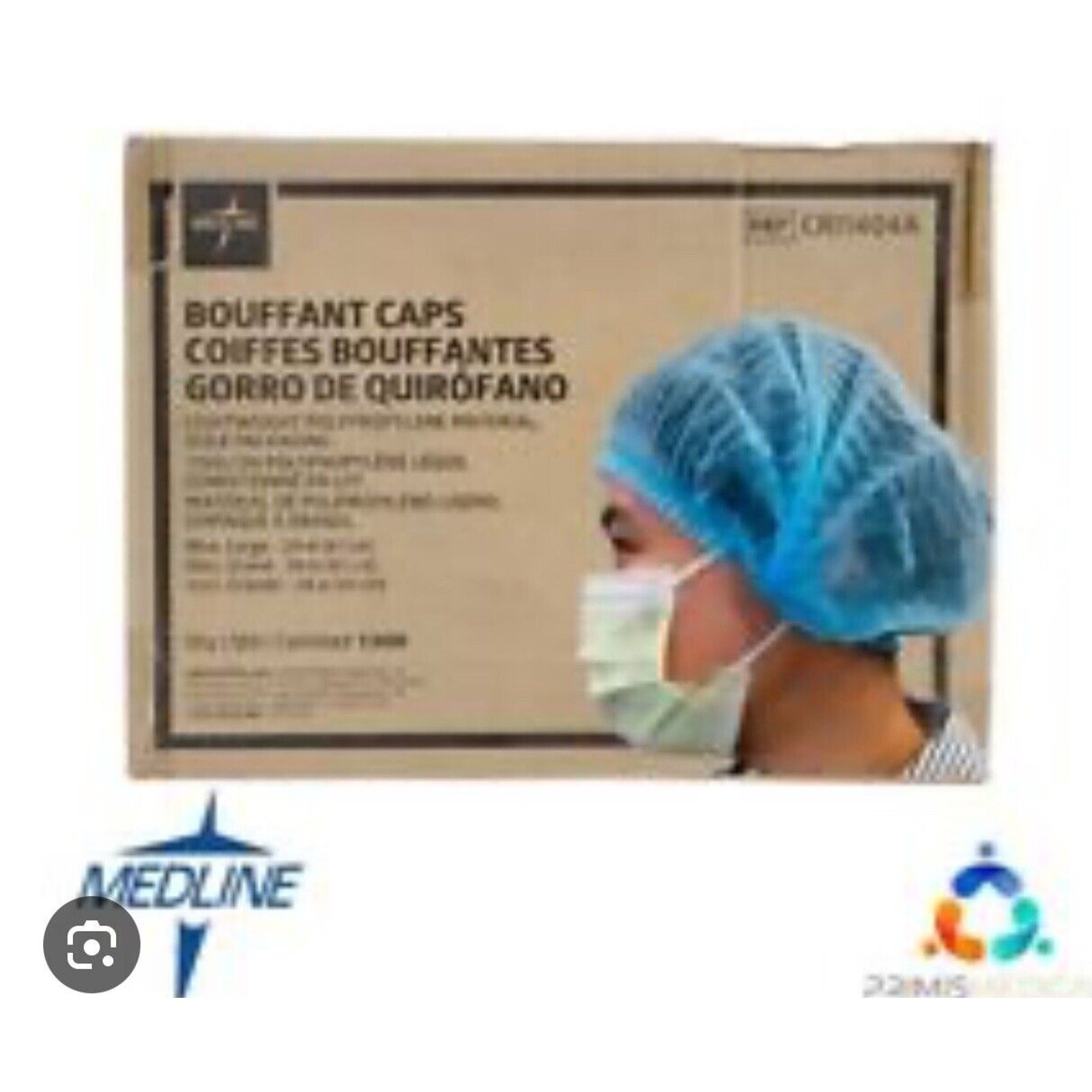 Medline 1000 Case Bouffant Hair Net Cap Non Woven Disposable Hairnet CRI1404A