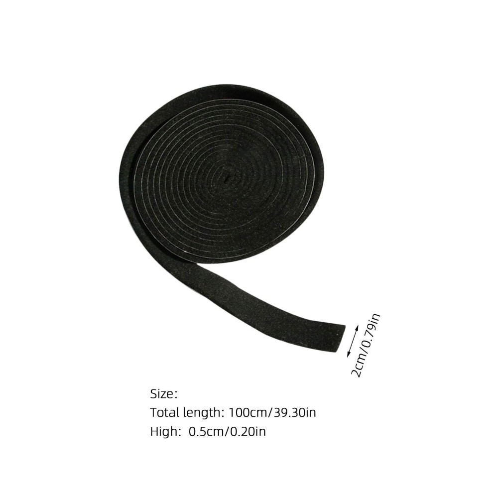 2Pcs Durable Home Felt Strips Self-Adhesive Sealing Strip Black
