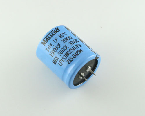 5x 15000uF 25V Radial Snap In Mount Electrolytic Aluminum Capacitor 85C DC 30V
