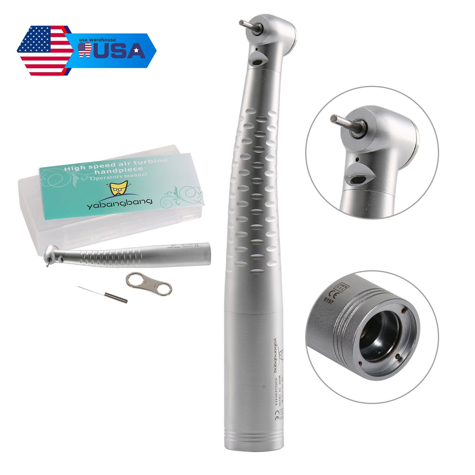 Dental Fiber Optic High Speed Handpiece Standard Head fit Kavo LED Coupler 6H/4H