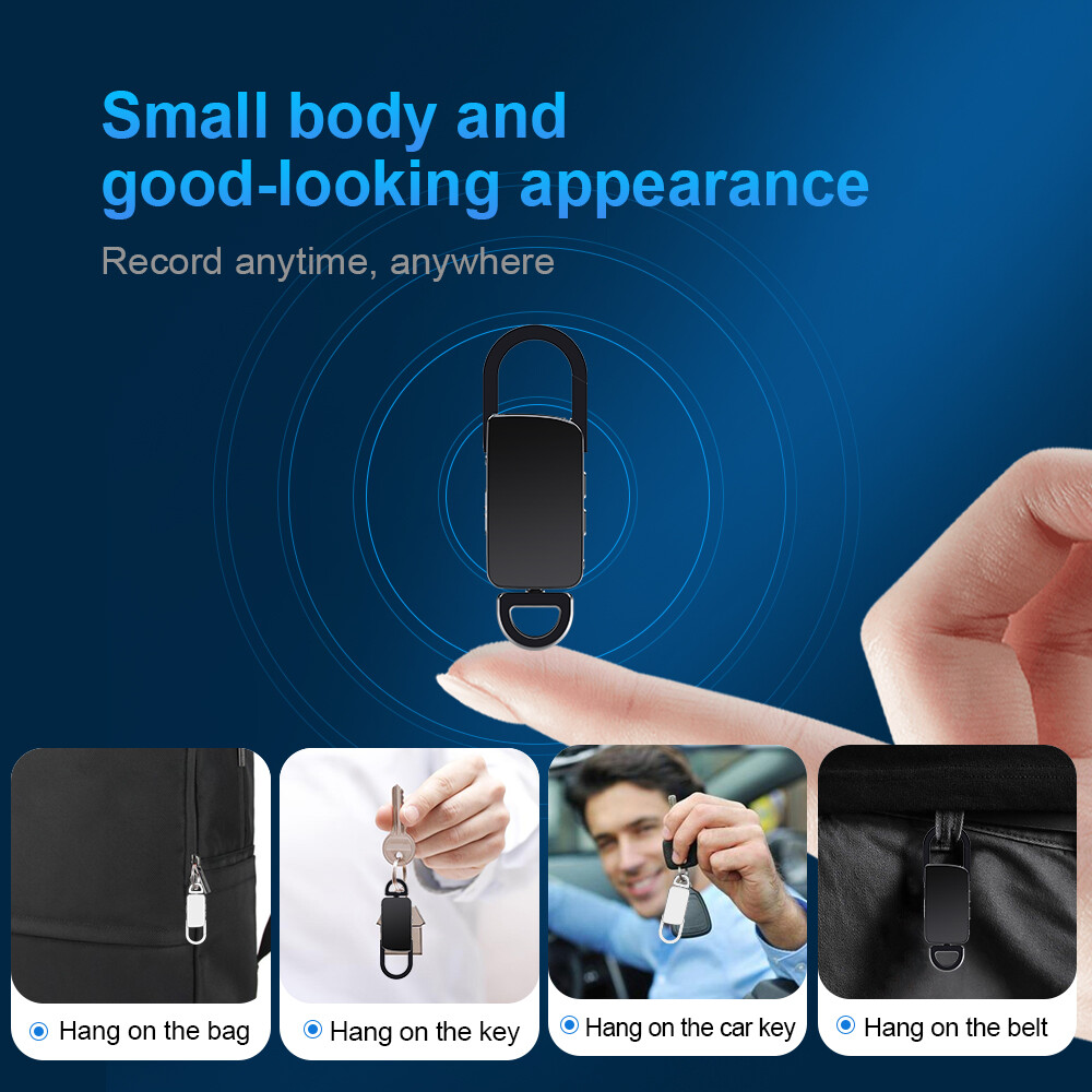 Mini Hidden Audio Recorder Voice Activated Listening Device Keychain MP3 Player