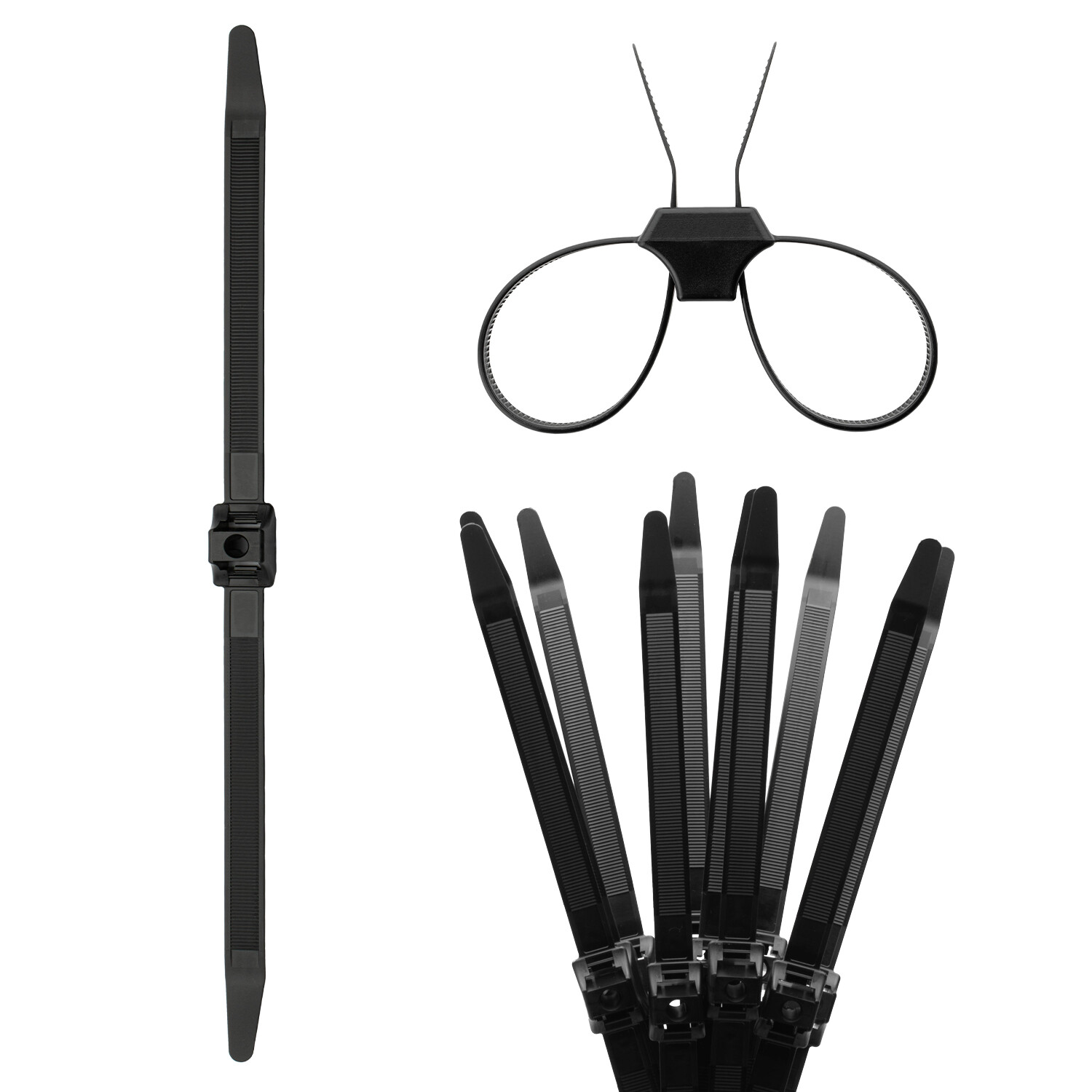 TR Industrial Contractor Series Dual Loop Heat-Stabilized UV Cable Ties, 13″