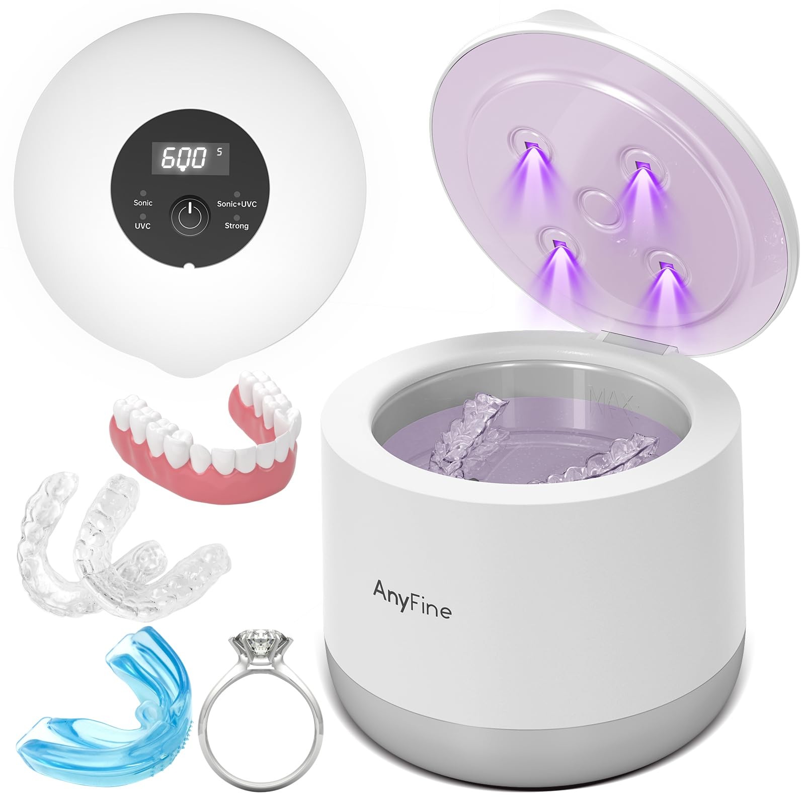 AnyFine Advanced Ultrasonic Retainer Cleaner 1 Count (Pack of 1), White
