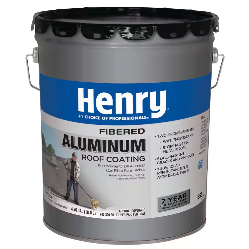 Henry 555 Fibered Aluminum Reflective Roof Coating 4.75 gal