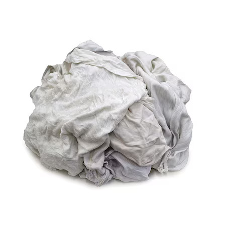 Zoro Select Ww4my53 Recycled Cotton T-Shirt Cloth Rag 4 Lb. Varies Sizes, White