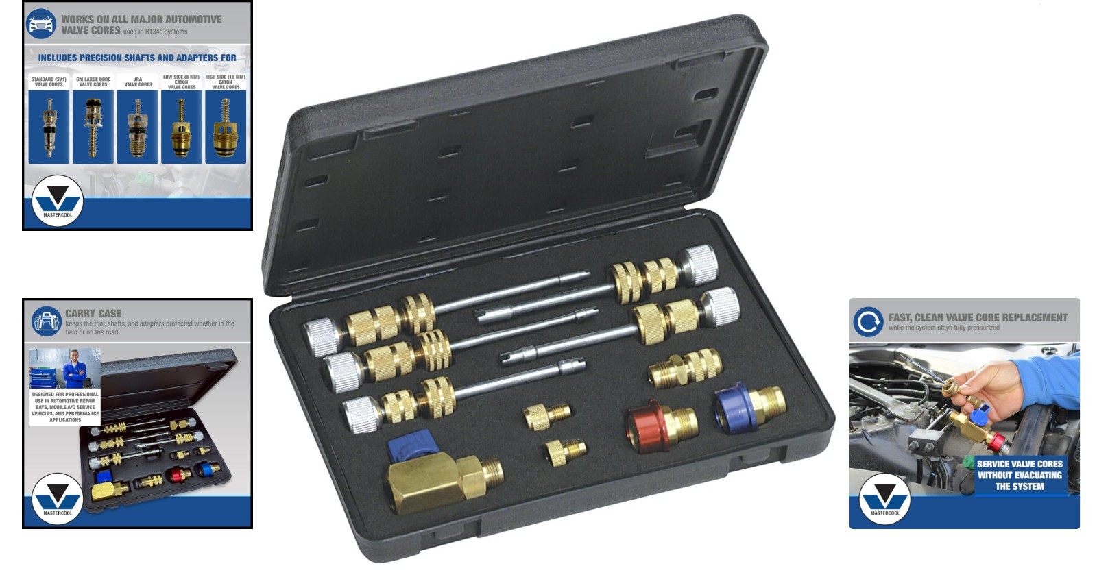 Professional R134a Valve Core Installer Kit – Includes All Necessary Adapters