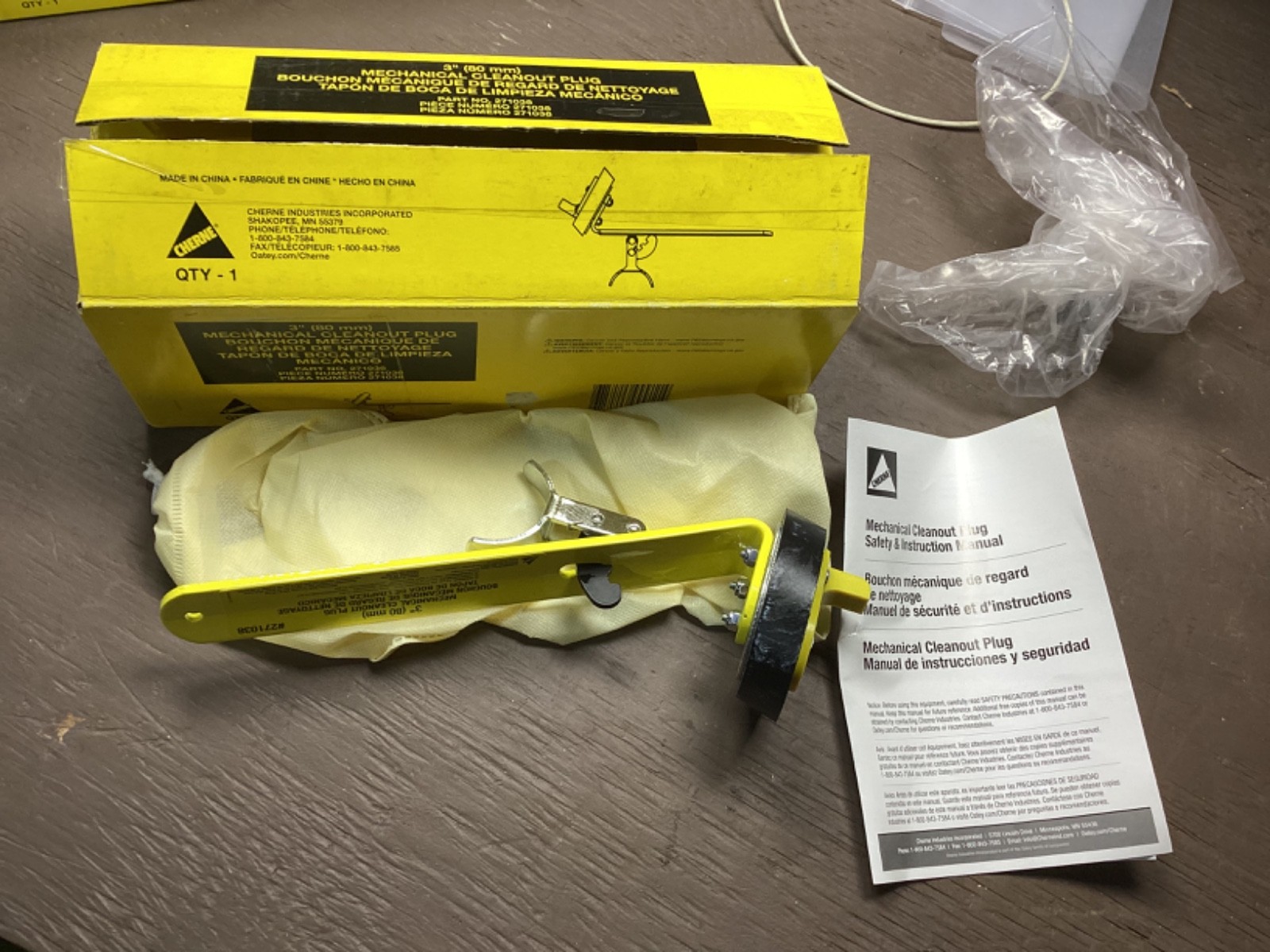 CHERNE 3″ Mechanical Cleanout PLUG #271038 – NEW IN BOX