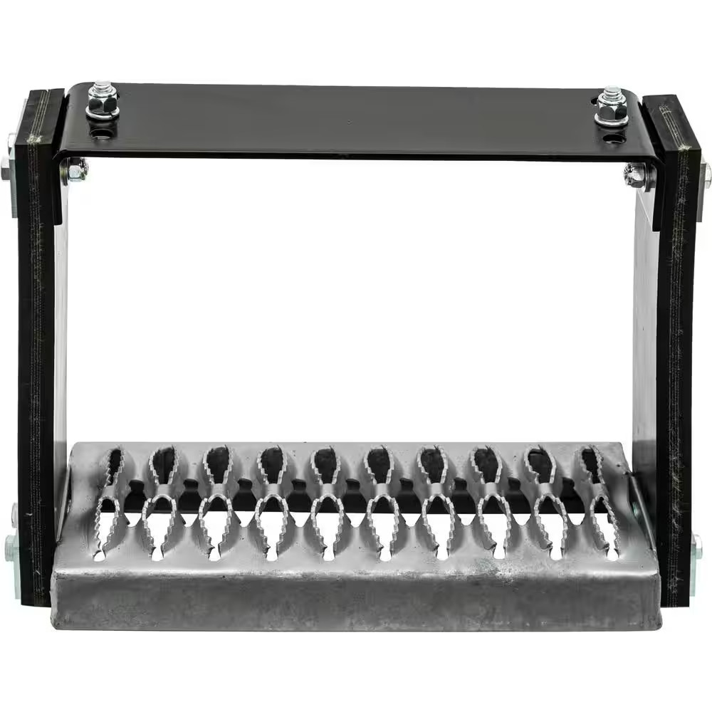 12 In. X 11 In. Flexible Rubber Step with Galvanized Steel Diamond Deck-Span Tre