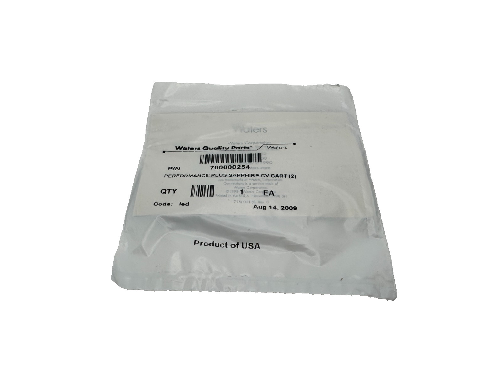Waters Performance Plus Sapphire CV Cart HPLC Part Number 700000254