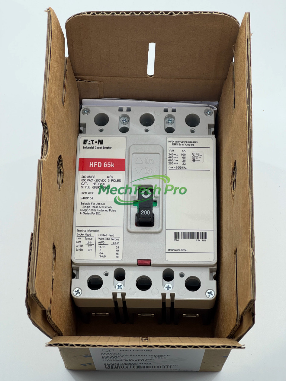 1PC New For Eaton HFD3200 3P 200A 600V 65kAIC Circuit Breaker