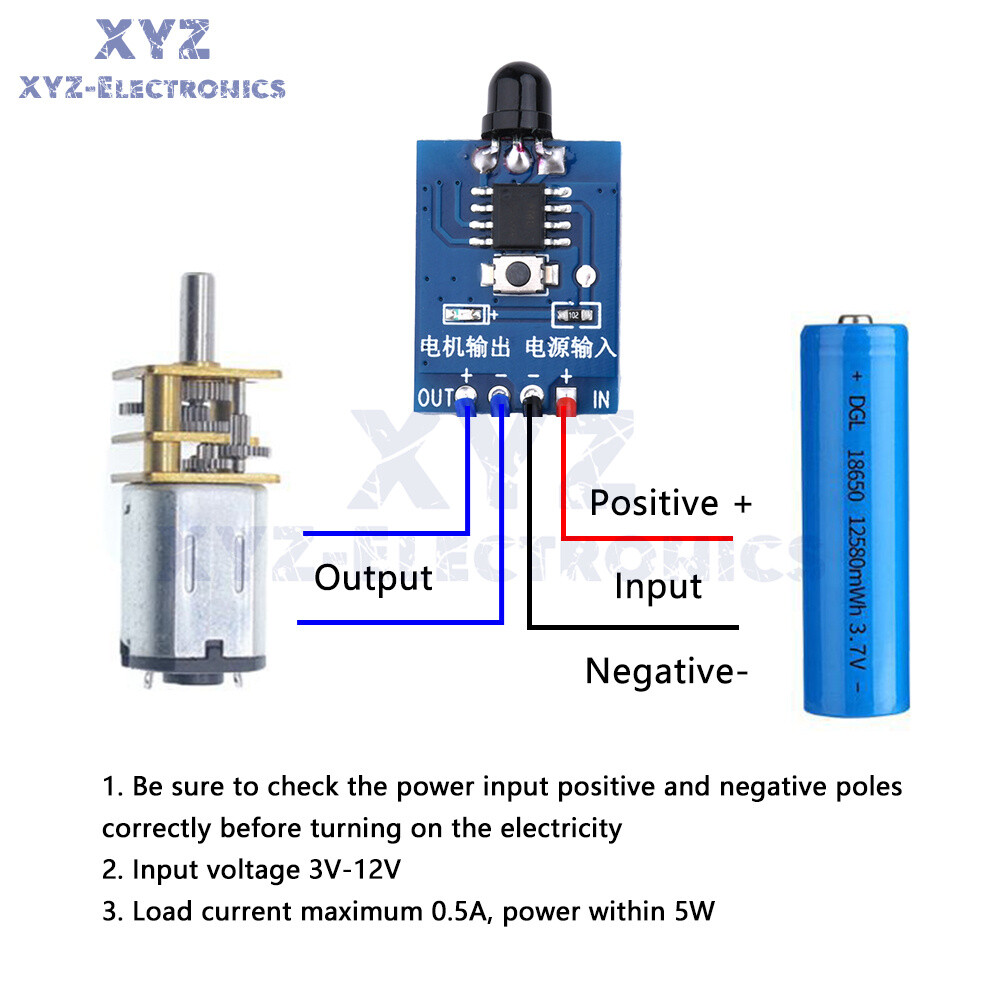 Wireless Remote DC Brush Motor Speed Controller PWM Speed Regulation Module DIY