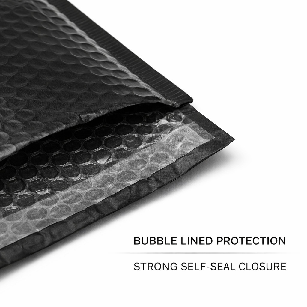 200 Pack Black Poly Bubble Mailers #000 4×8 Water Resistant Padded Envelopes
