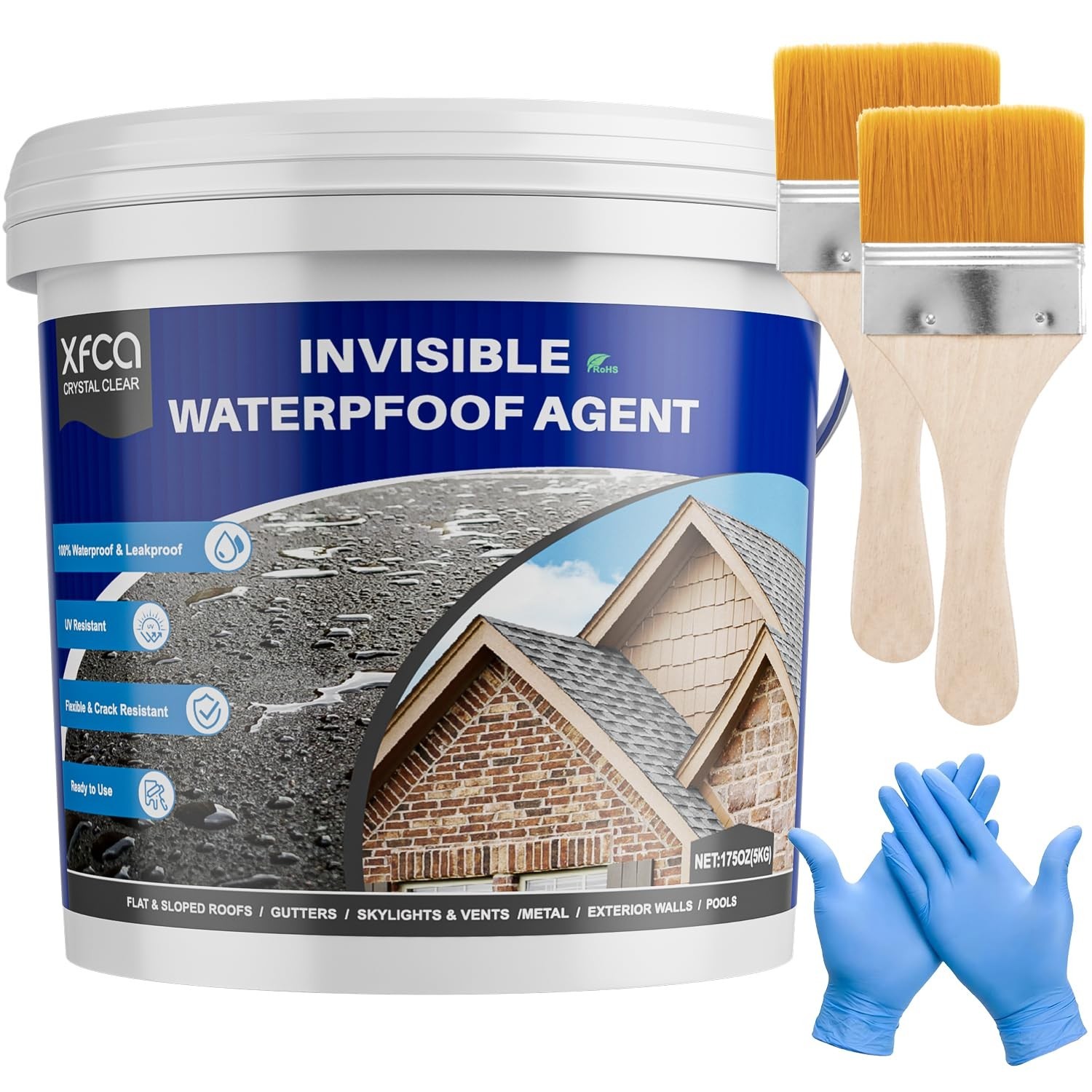 Transparent Waterproof Sealant,175oz Clear Transparent Waterproof Coating,Liq…