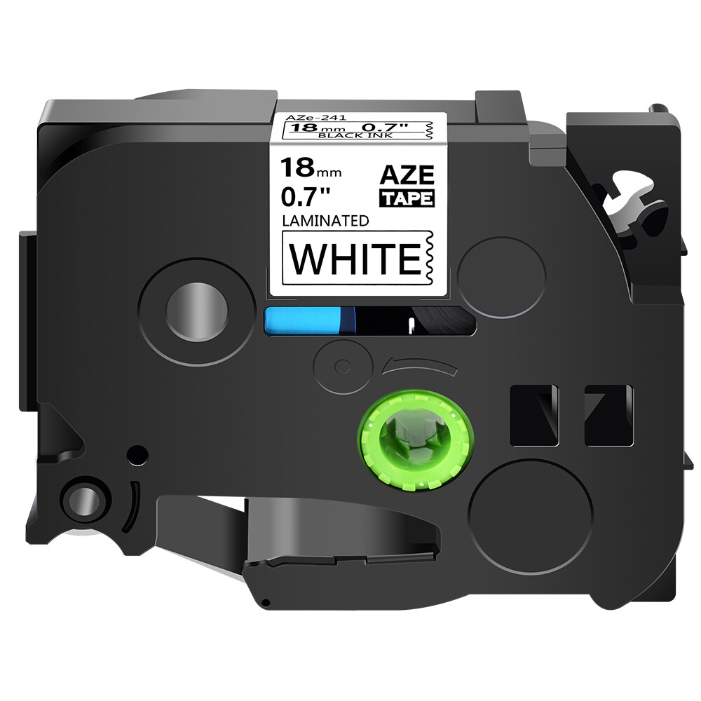 Compatible with Brother 18mm Black on White TZ-241 Label Tape TZe241 3/4″