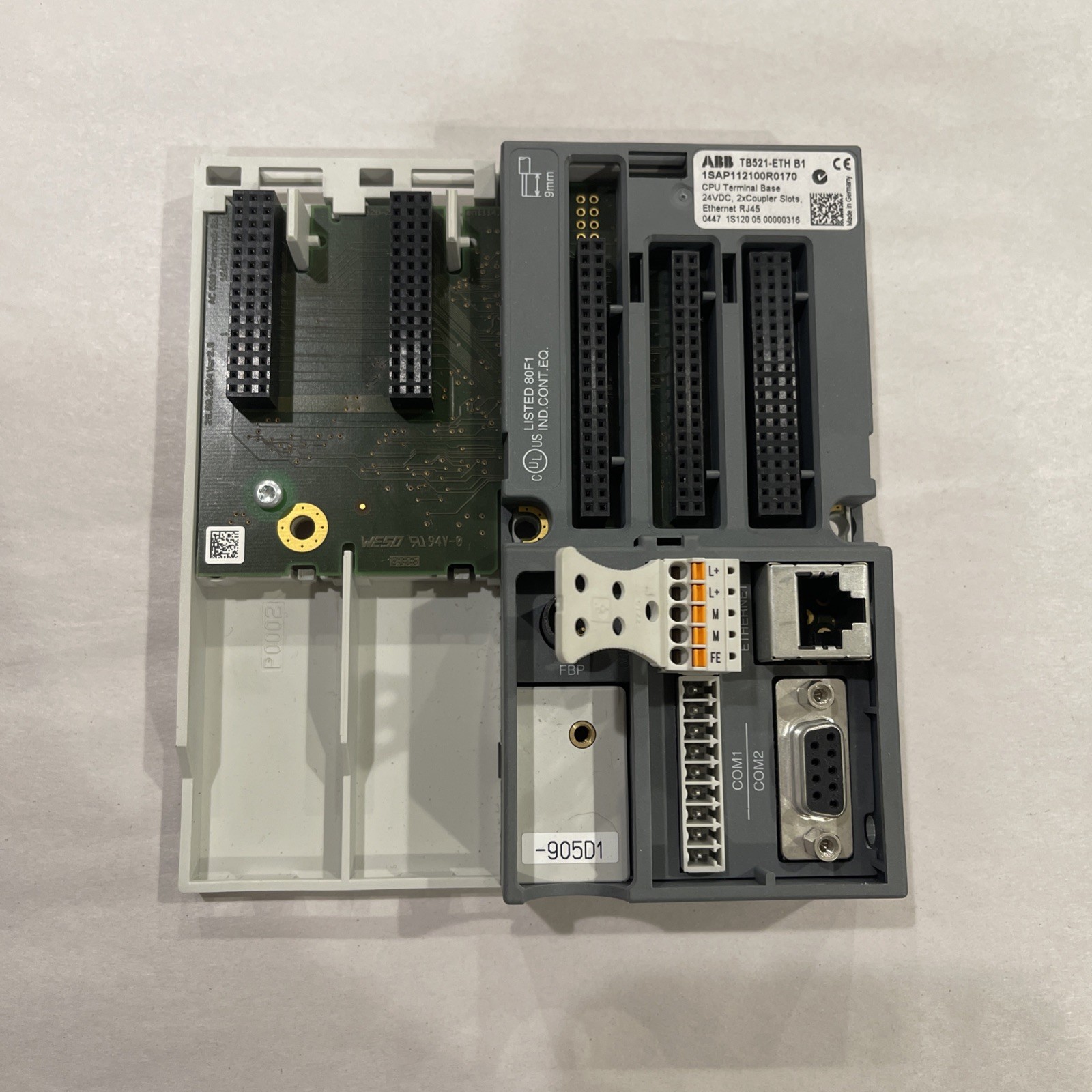ABB TB521-ETH B1 CPU Terminal Base Board 1SAP112100R0170 24VDC