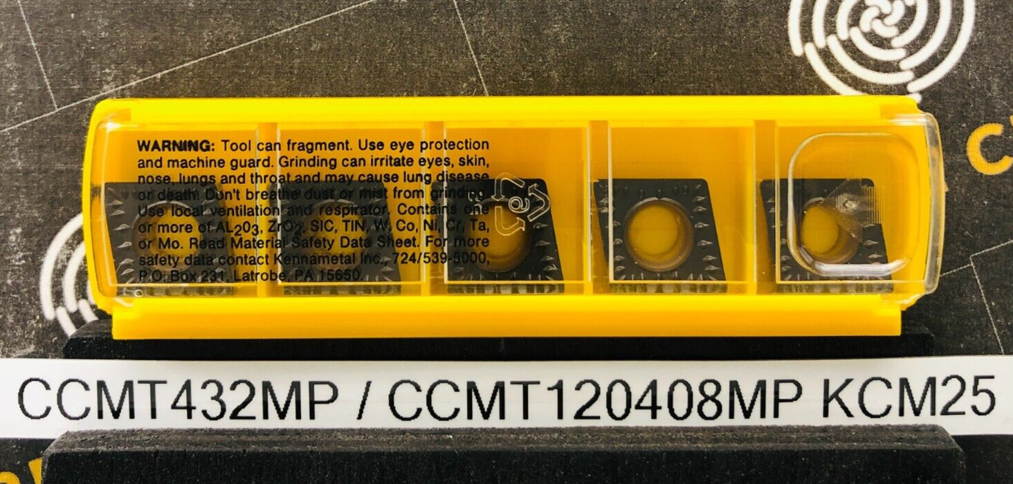 CCMT432MP / CCMT120408MP KCM25 – CARBIDE TURNING INSERTS – NEW – PACK OF 5
