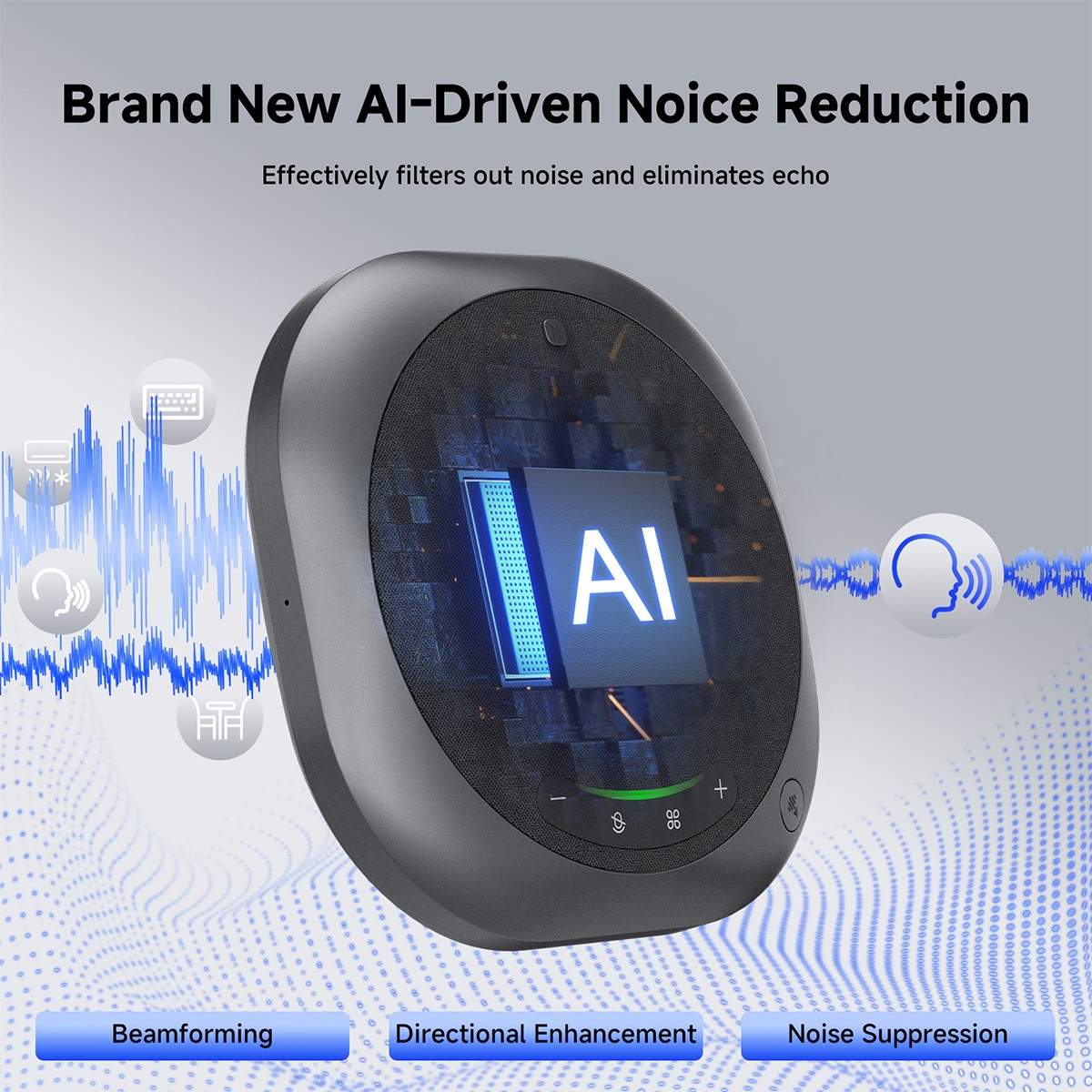 SVBONY Bluetooth Speaker Conference Microphone AI Noise Reduction 18H Call Time