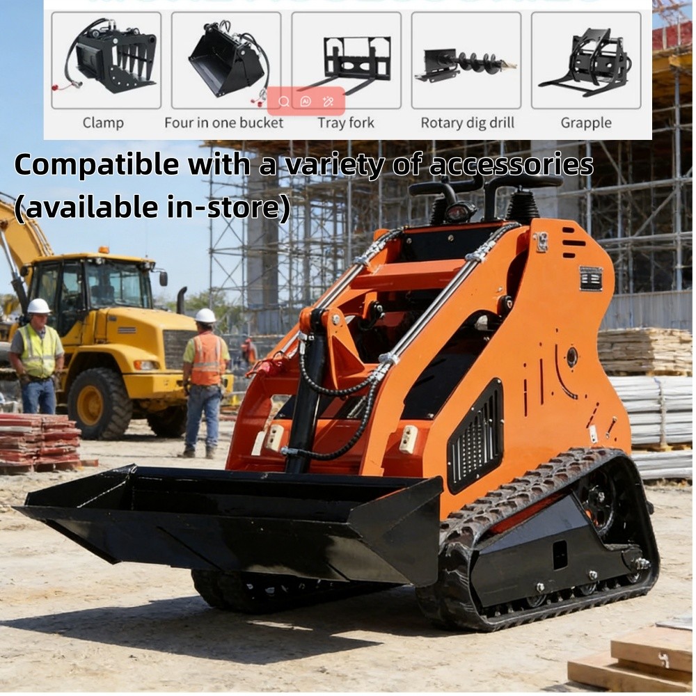 Upgraded 2025 Mini Skid Steer Track Loader Hydraulic Crawler Skid Pickup & Ship