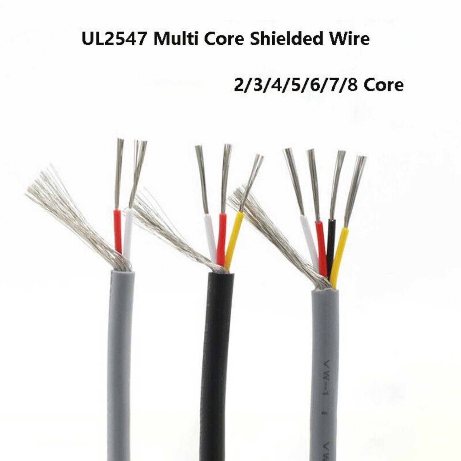 UL2547 Multi Core Signal Control Cable 18~28AWG Shielded Wire 2/3/4/5/6/7/8 Core