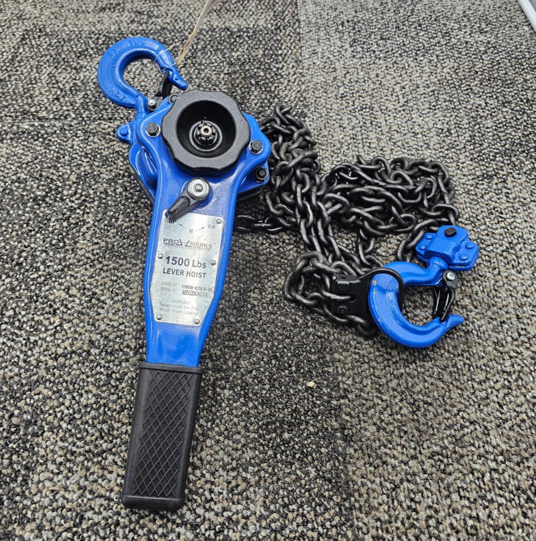 PRO-SOURCE PSHSH-0.75CK-10 Manual Lever Hoist 1500 lb Capacity Blue Black