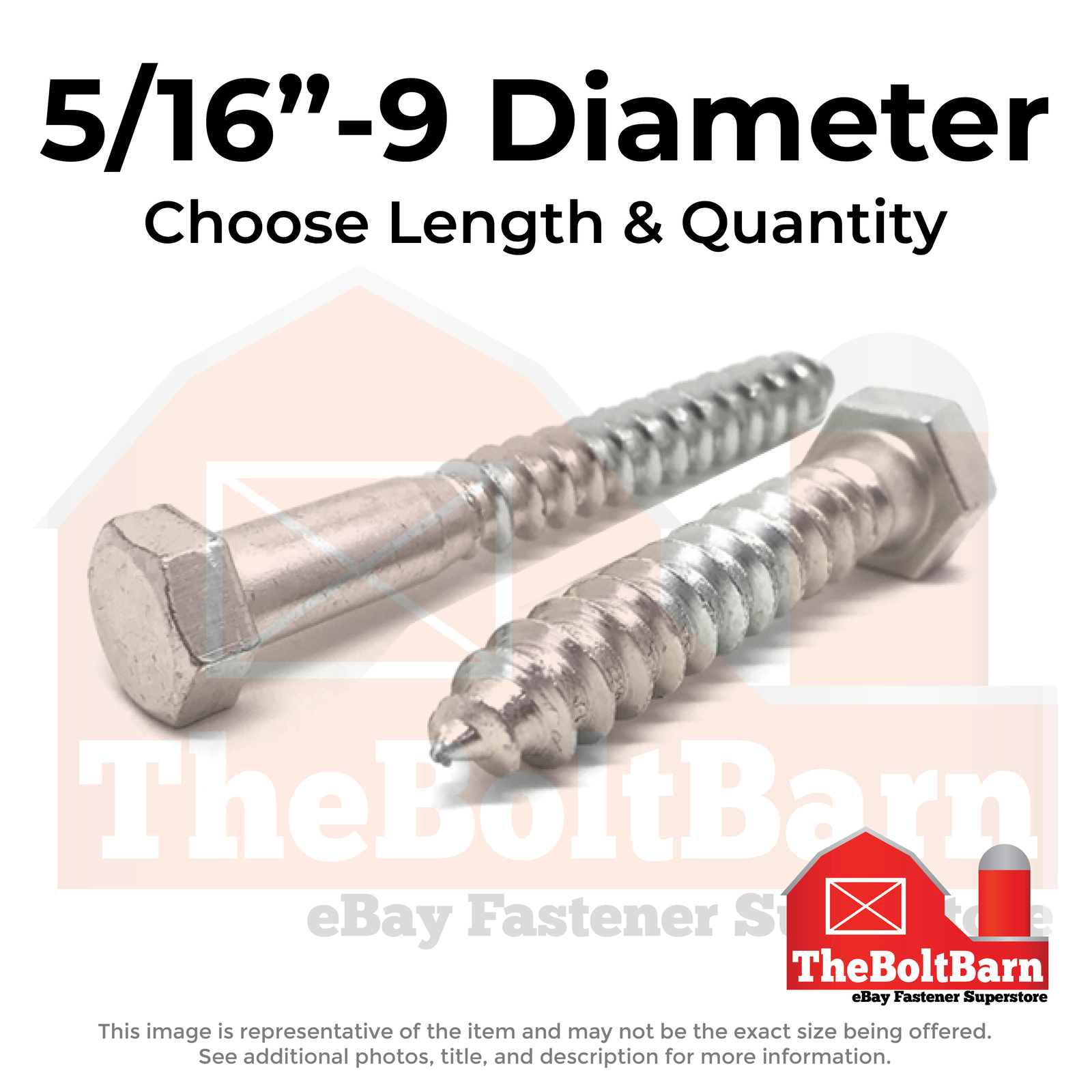 5/16″ Stainless Steel Hex Lag Screws (Choose Length & Qty)